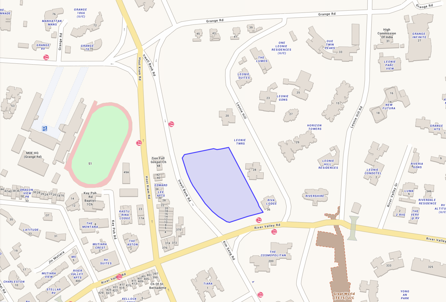 Location Map Around Irwell Hill Residences Condo